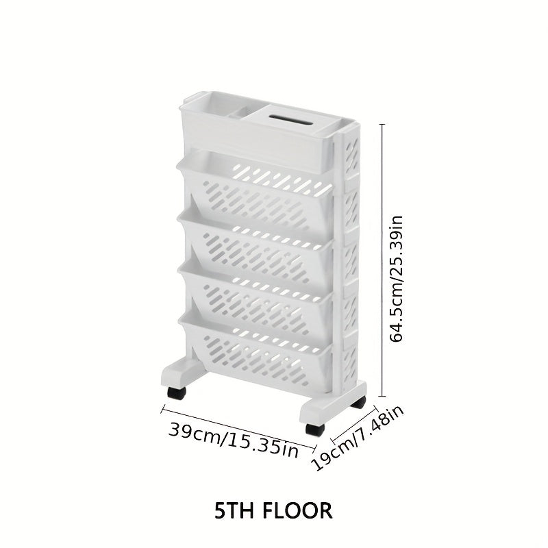Floor Standing Book Shelf Storage Rack with Pen Holder