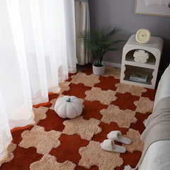 Plush Shag Puzzle Floor Mat - Interlocking Bay Window Carpet
