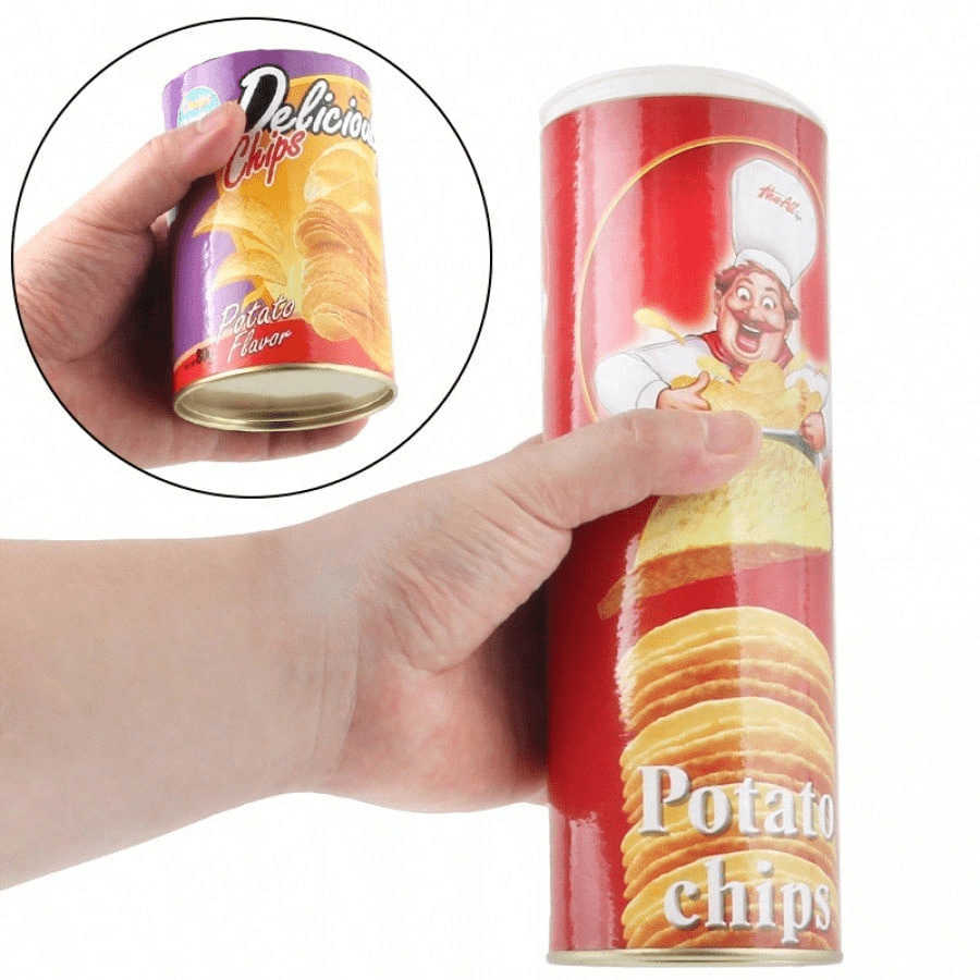Prank Potato Chips Can with Spring Snake Novelty Gift - Humorous Gag Gift