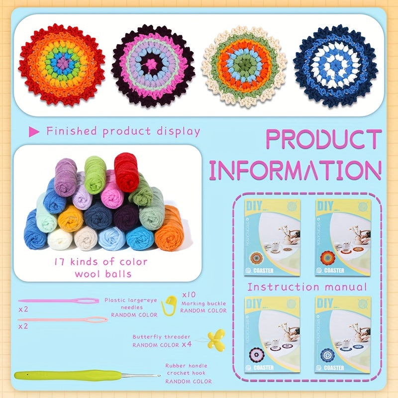 Beginner Crochet Yarn Package with Manual