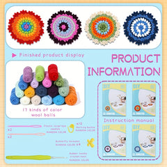Beginner Crochet Yarn Package with Manual