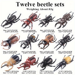 12pcs Insect Animal Model Set Beetle Unicorn Decoration Puzzle Teaching
