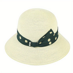 Solid Sun Hat Breathable Bucket Hat Adjustable Straw Beach Hats For Women