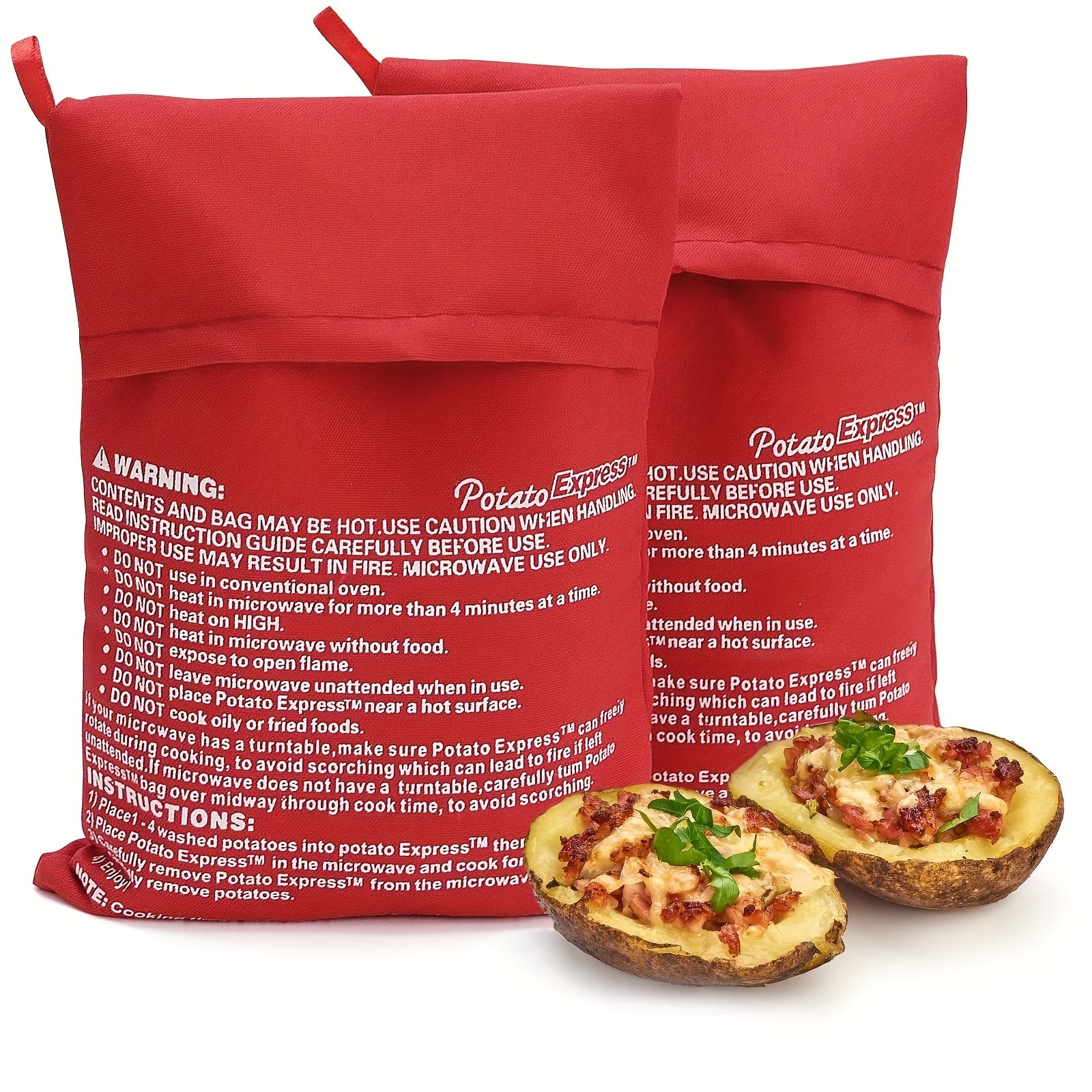2pcs Reusable Microwave Potato Bags for Delicious Potatoes in Minutes