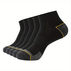 5 Pairs Men's Moisture Wicking Cushioned Socks For Running