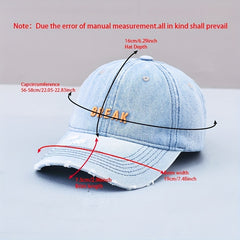 BREAK Embroidery Denim Baseball Cap Washed Distressed Couple Dad Hats