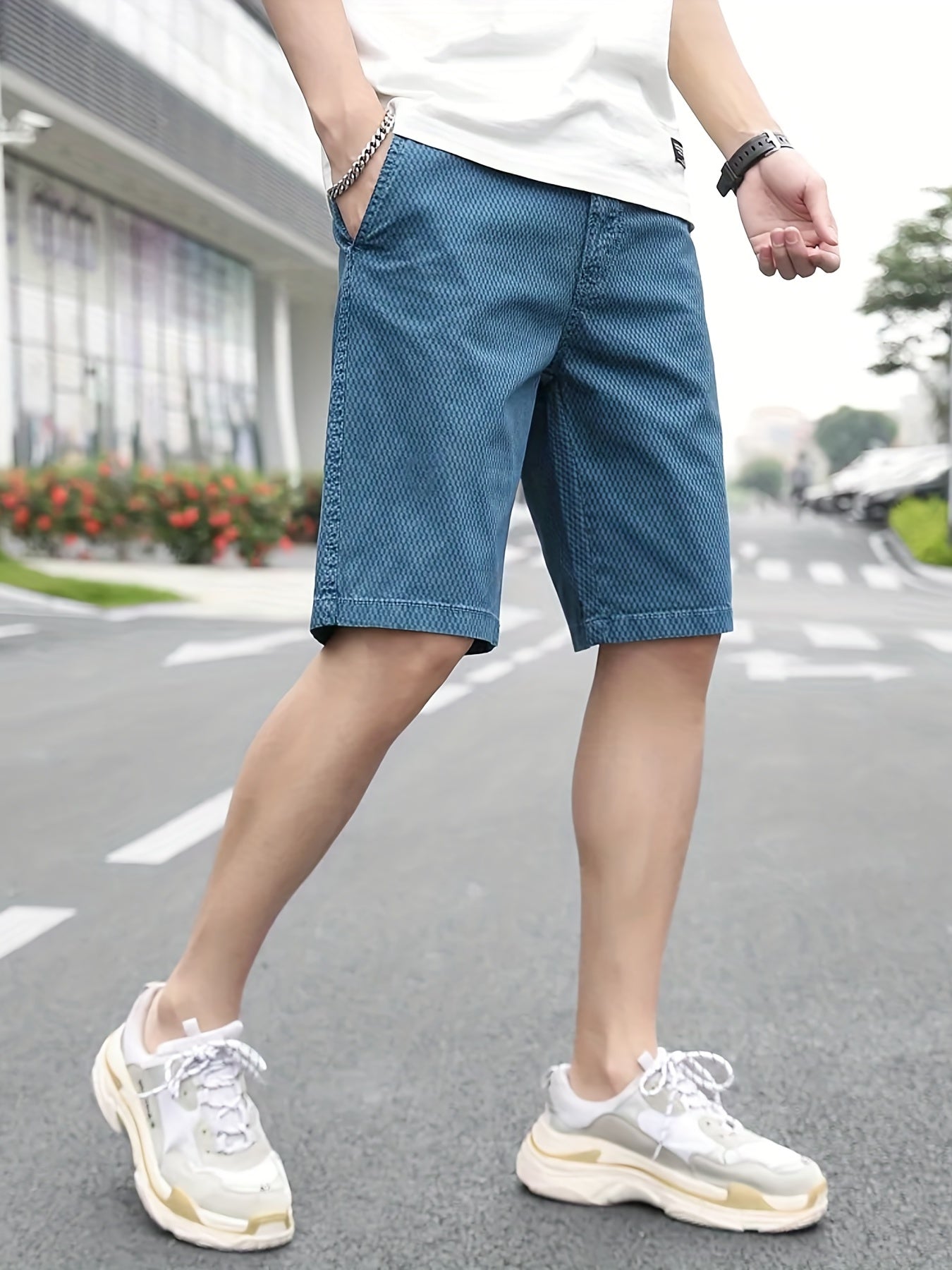Men's Plaid Cargo Shorts for Summer Outdoor Activities
