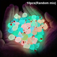 7pcs 10pcs Mini Multicolor Luminous Duckling Car Ornaments