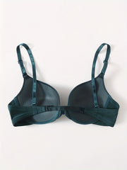 3 Sets Front Buckle Push Up Bras Comfy & Breathable T Shirt Bra Women's Lingerie