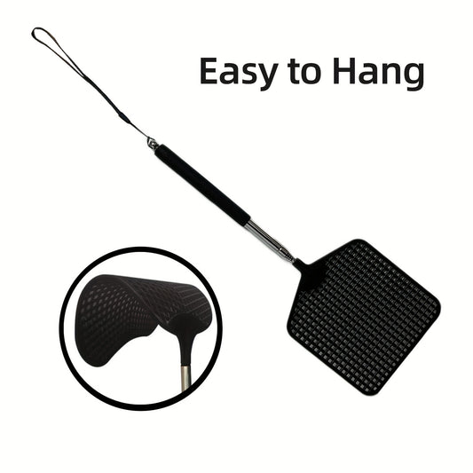 Heavy Duty Telescopic Fly Swatter Durable Plastic & Stainless Steel Handle
