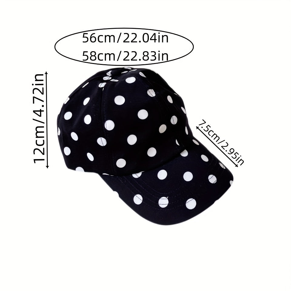Polka Dot Print Baseball Cap Lightweight Adjustable Sun Hat