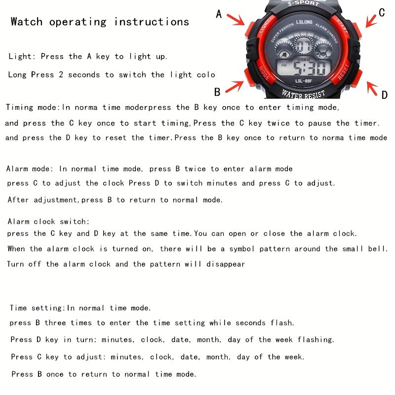 Kids Sports Digital Wrist Watch
