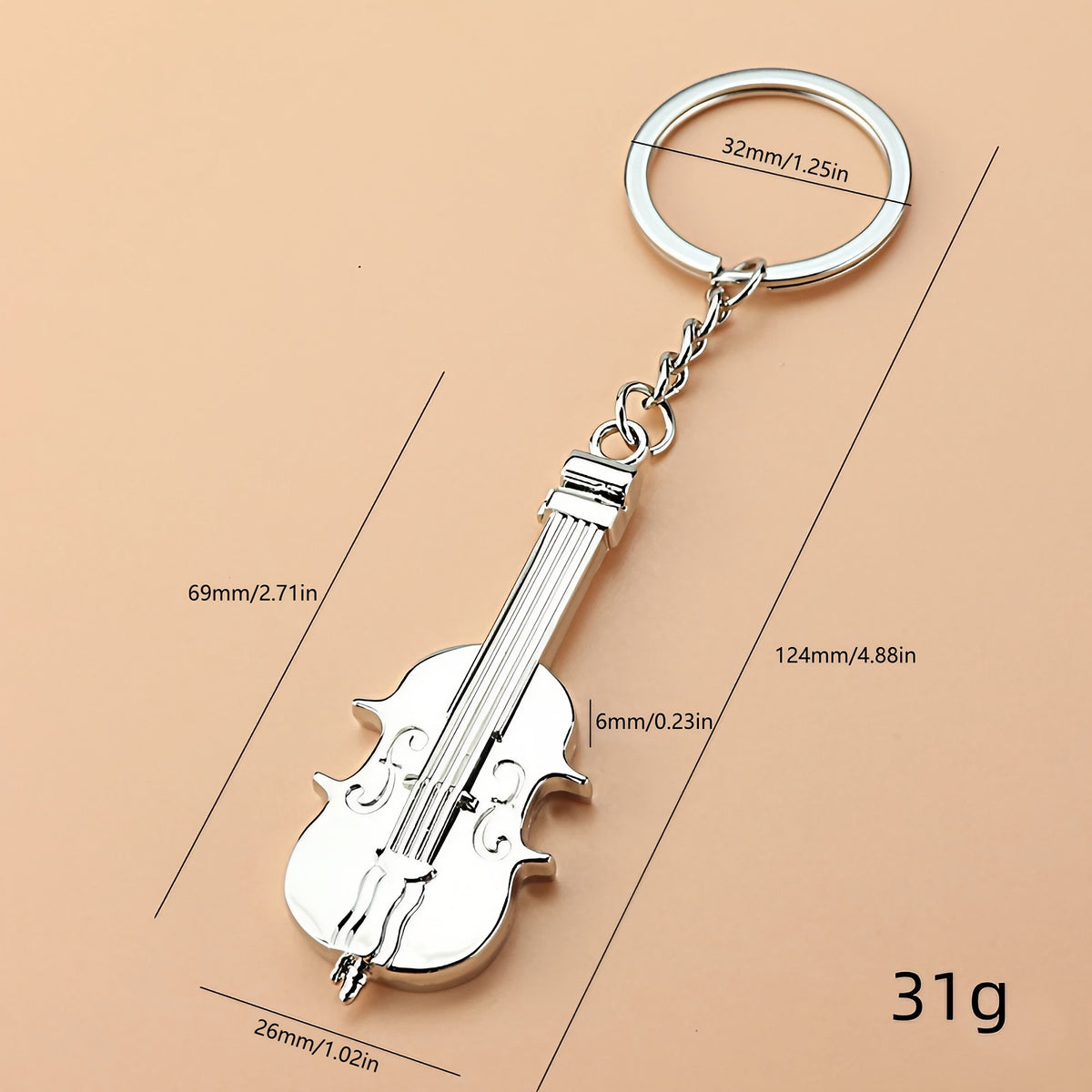 Classic Violin Keychain Musical Instrument Model Pendant Bag Decoration Gift