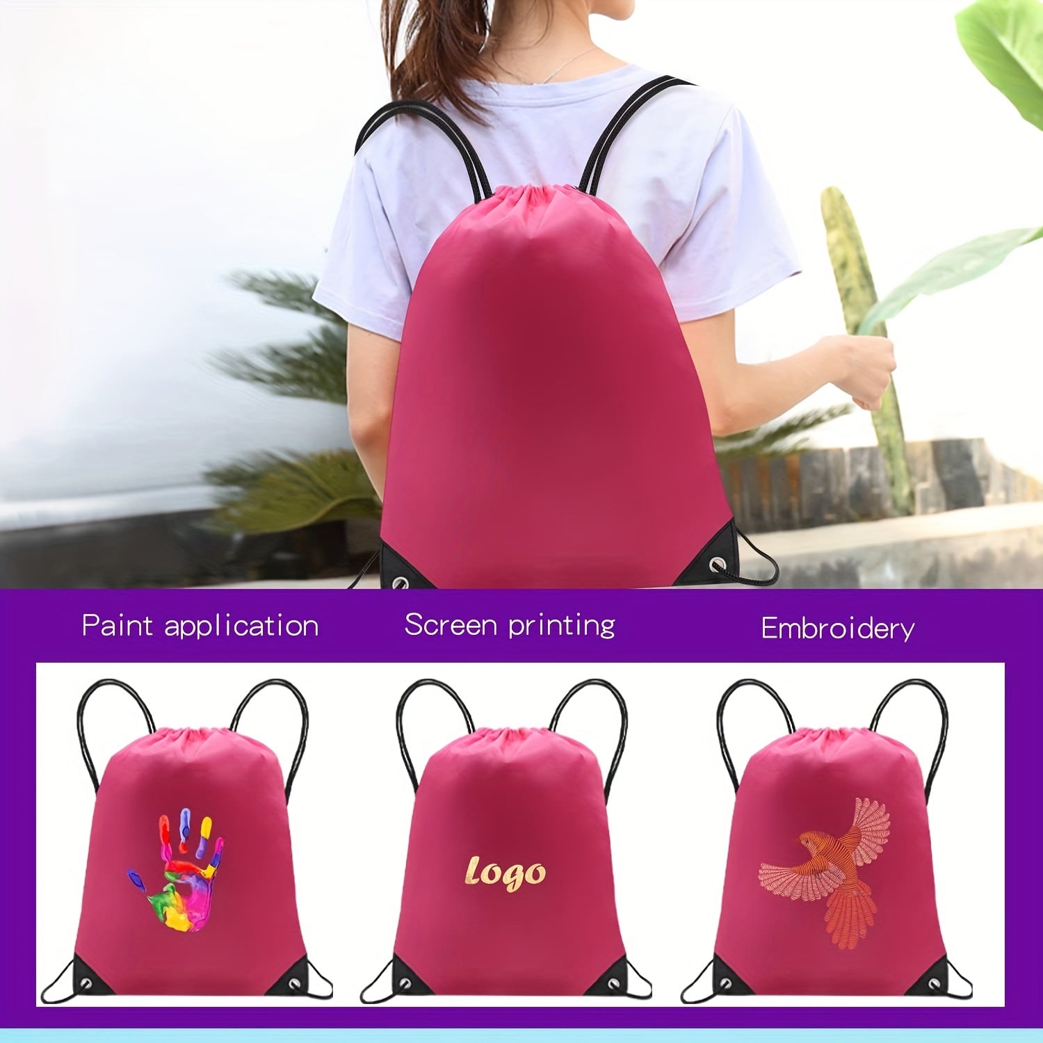 20pcs Sports Drawstring Backpack for Gym & Outdoor Activities