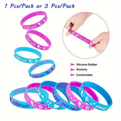 3pcs Mermaid Pattern Silicone Bracelet Set