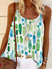 Women's Plus Colorful Grid Print Cami Top
