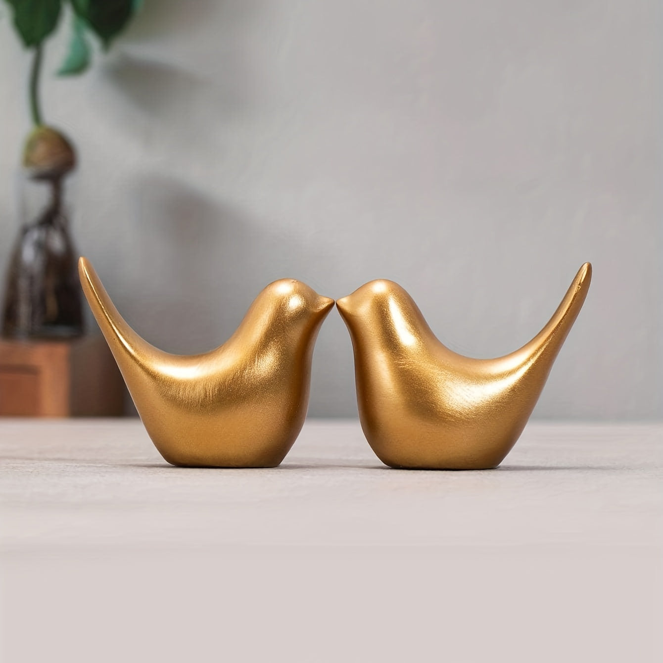 2pcs Resin Golden Bird Home Decoration Eid Al Adha Mubarak