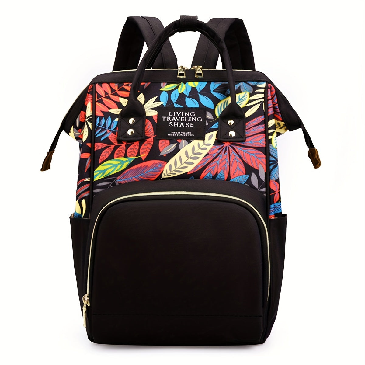 Printed Shoulder Mummy Bag Large Capacity for Outings with Baby & Diapers
