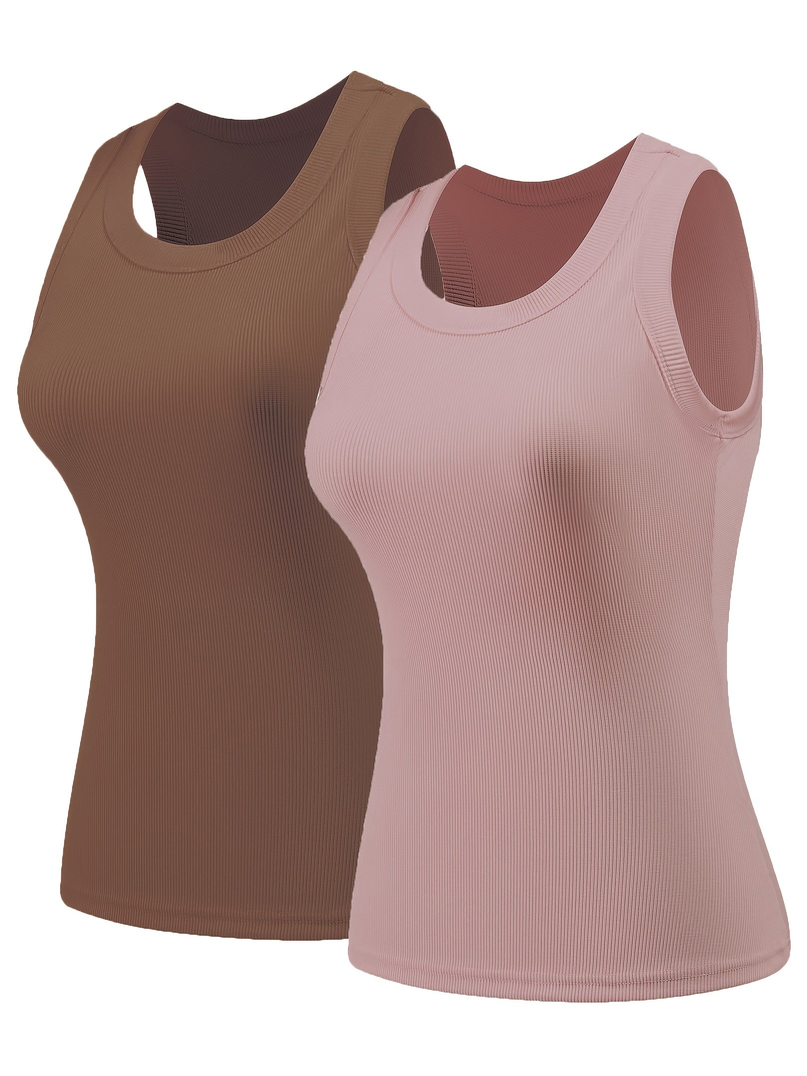 Women's Ribbed Sleeveless Tank Top for Summer Workout