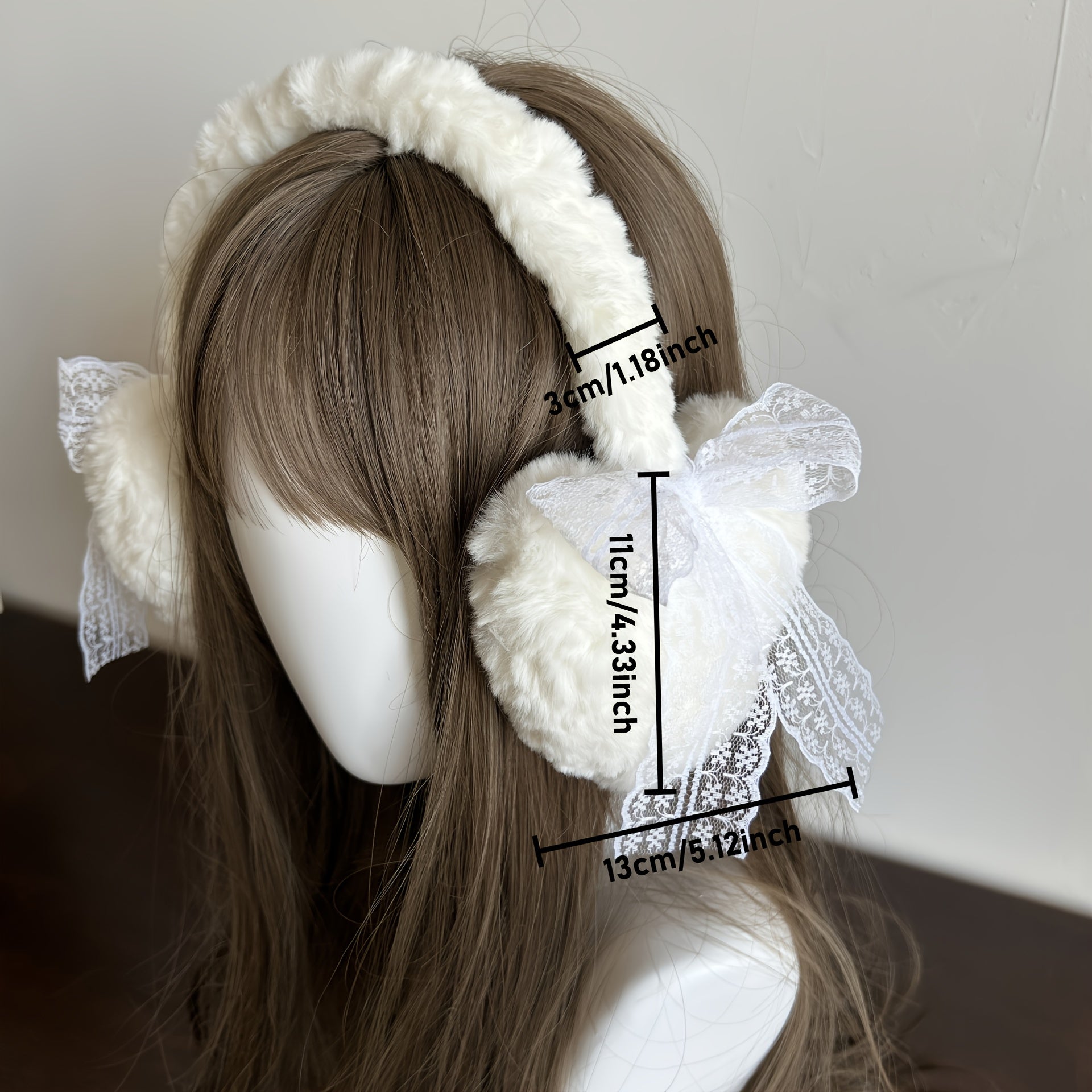 Women's Winter Lace Bow Heart Earmuffs