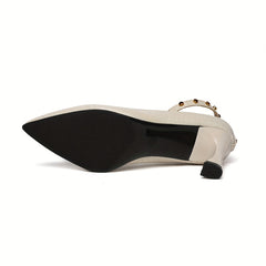 Women's Ankle Buckle Strap Pumps Pointed Toe Stiletto Heels Dress Shoes
