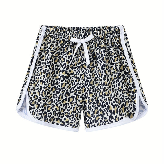 Leopard Print Drawstring Pants for Girls