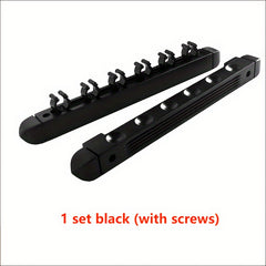 Wood Pool Cue Holder with Metal Clip for 6 Clubs