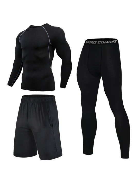 Quick Drying Men's Sports Suit for Casual and Fitness Training