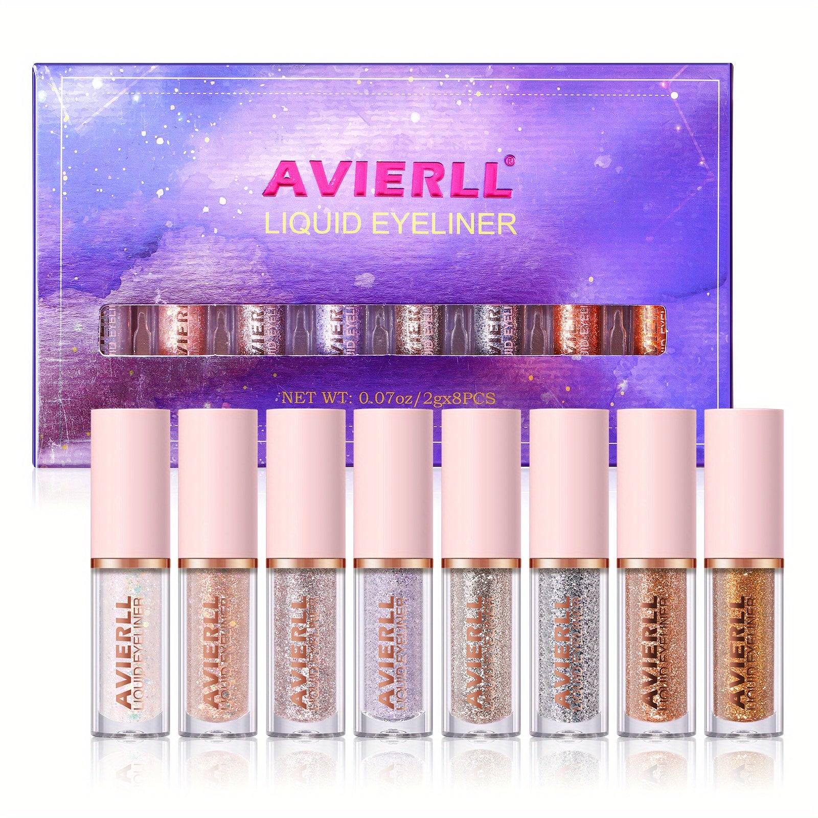 8 Colors Glitter Eyeliner Set Waterproof Easy to Apply