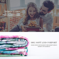Peacock Feather Print Blanket Lightweight Soft Warm Throw
