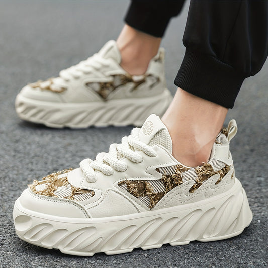 Men's Chunky Skate Shoes Non Slip Lace Up Casual Sneakers
