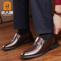 LAORENTOU Men's Leather Dress Shoes Lightweight Formal Shoes