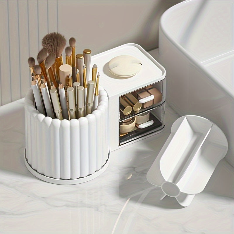 Plastic Cosmetic & Jewelry Storage Box Desk Organizer Pen Holder