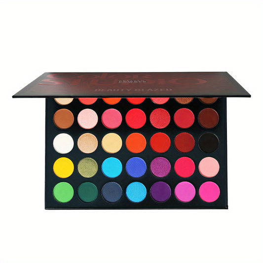 35 Colors Sunset Eyeshadow Palette Shimmer Matte Finish Waterproof Makeup Tool