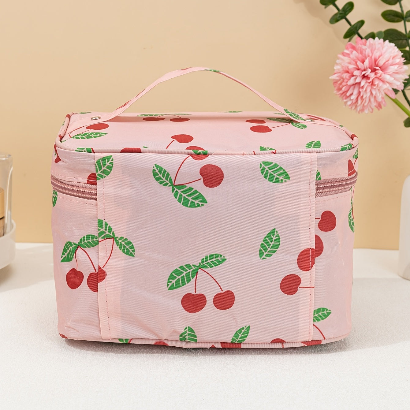 Portable Makeup Storage Bag with Mesh Pocket Waterproof