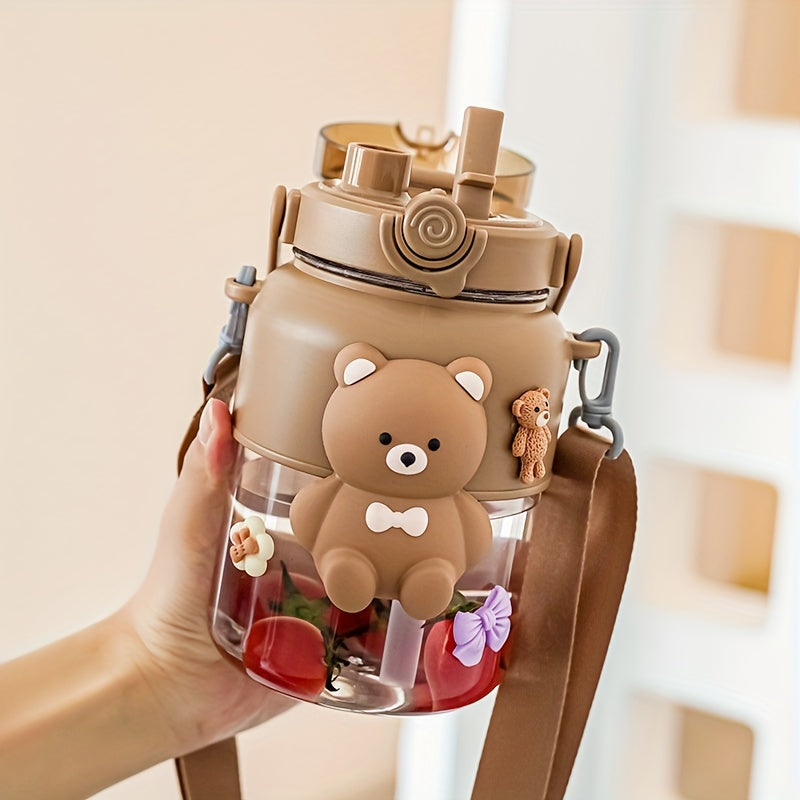 Bear Plastic Water Cup Leakproof Outdoor Portable Bottle