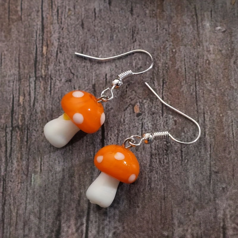 Vintage Gothic Mushroom Earrings Women Men