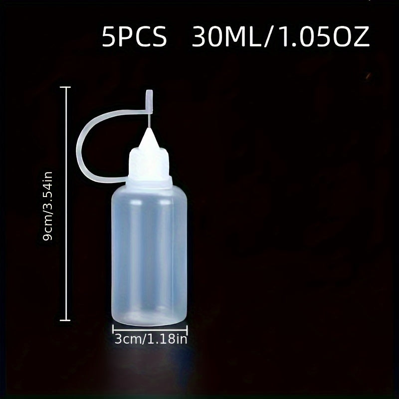 5pcs Squeeze Bottle w/ Needle Tip Glue Bottle DIY Craft Tool
