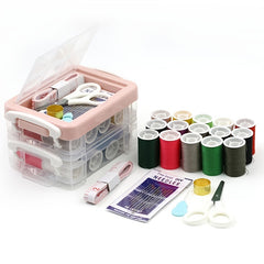 Transparent 3 layer Sewing Box Set Portable Household Sewing Kit