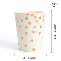 25pcs Happy Birthday Tableware Rose Golden Paper Plates Napkins