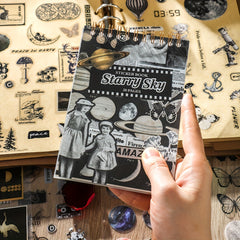 20 Sheets Vintage Starry Sky Stickers Book Set Retro Planet Stickers