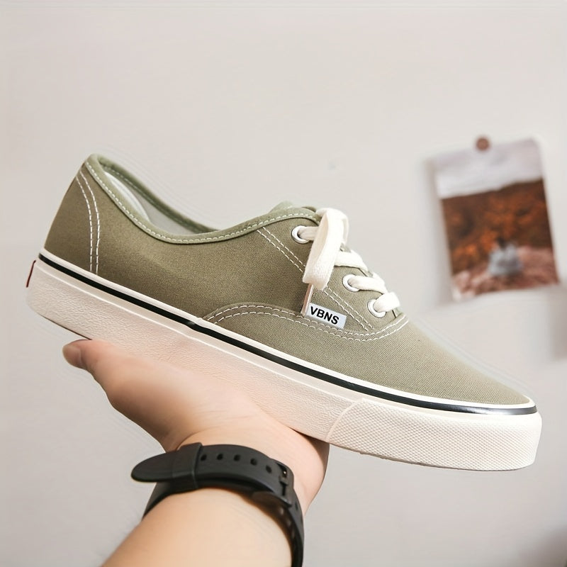 Men's Canvas Low Top Lace up Flat Sneakers Casual Outdoor Walking Shoes