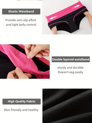 4 Pack Plus Size Panties Set Women's Plus Contrast Binding Mid Rise Briefs