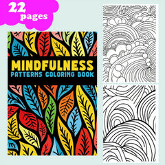 Mindfulness Patterns Coloring Book - 22 Pages of Vibrant Leaf Designs
