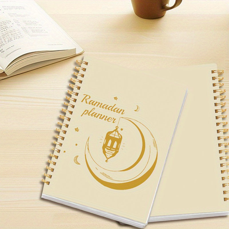Ramadan Planner A5 Spiral Diary with Crescent Moon & Mosque Paper