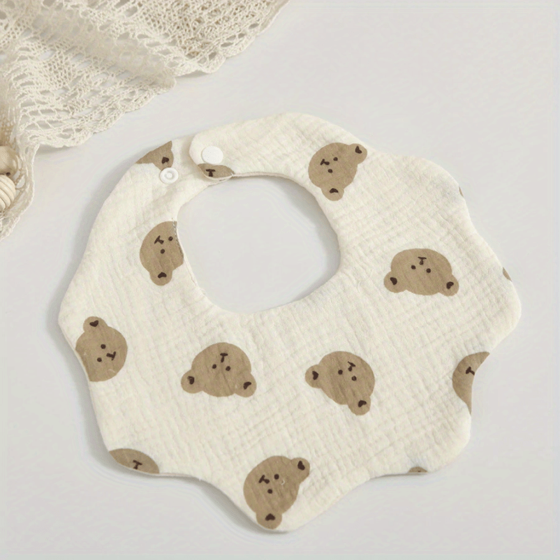 6-Layer Petal Print Baby Feeding Bibs Soft Burp Cloth