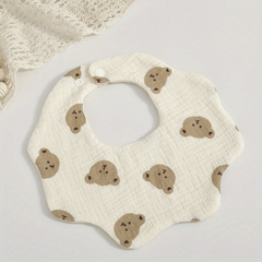 6-Layer Petal Print Baby Feeding Bibs Soft Burp Cloth