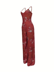 Tie Dye V-Neck Cami Jumpsuit Casual Sleeveless Jumpsuit