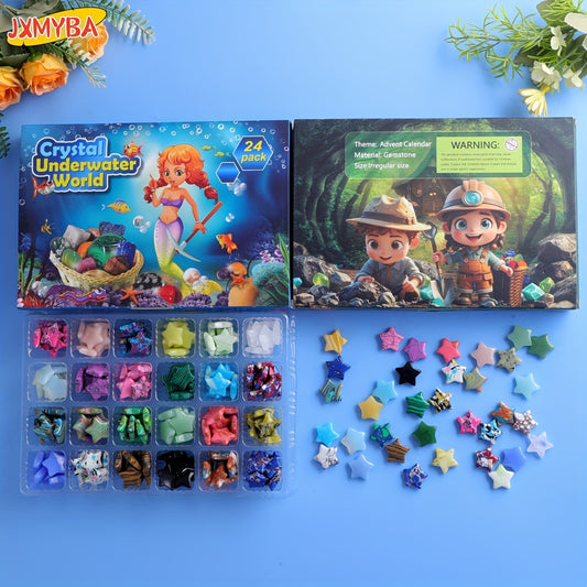 96pcs Mysterious Crystal Gemstone 24 Countdown Calendar Gift