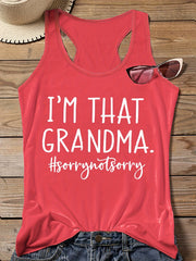  Casual Vest Top Women's Plus Slogan Print Round Neck